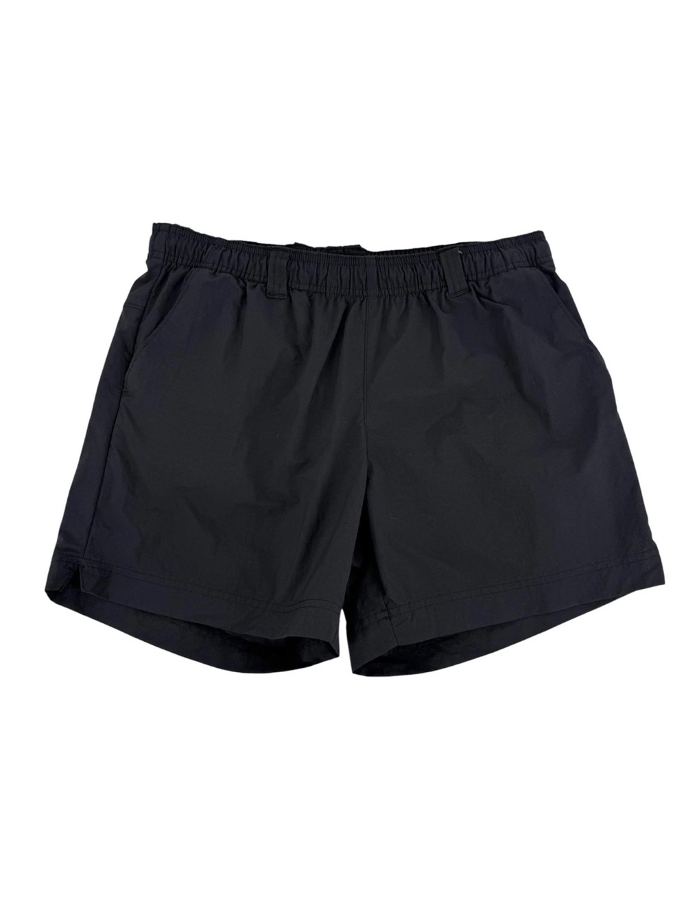 Columbia PFG Shorts Womens Size Medium Black Nylon Pockets Elastic Waist 5in